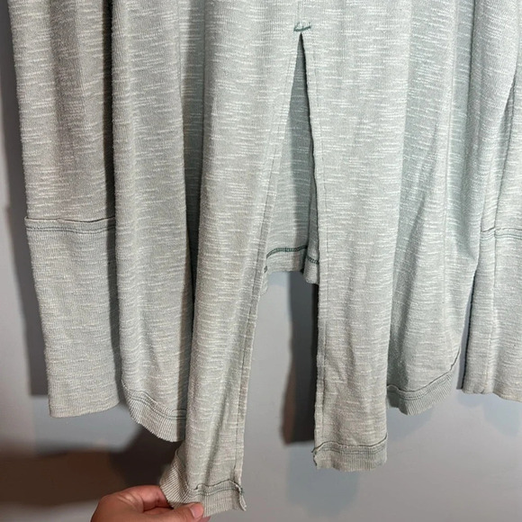 We The Free knit turtleneck/mock neck top Split back teal Thermal Sz S - Picture 4 of 4